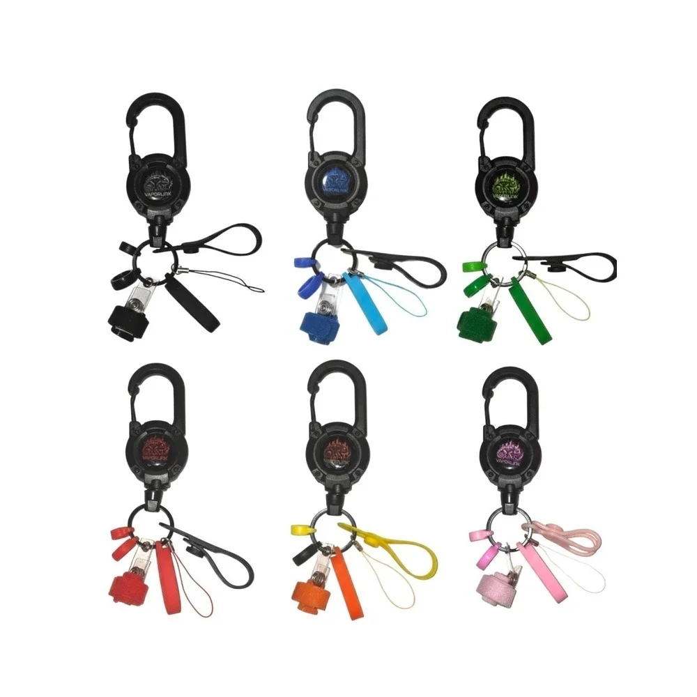 BLACK Vaporlink Leash Heavy-duty Retractable Carabiner Keychain Anti-Lost/Theft